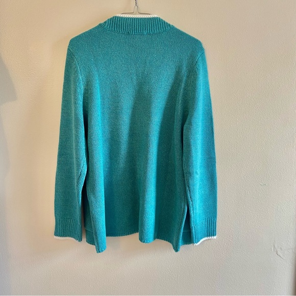 NWT Appleseed's Turquoise Cardigan Sweater Medium - Picture 2 of 10